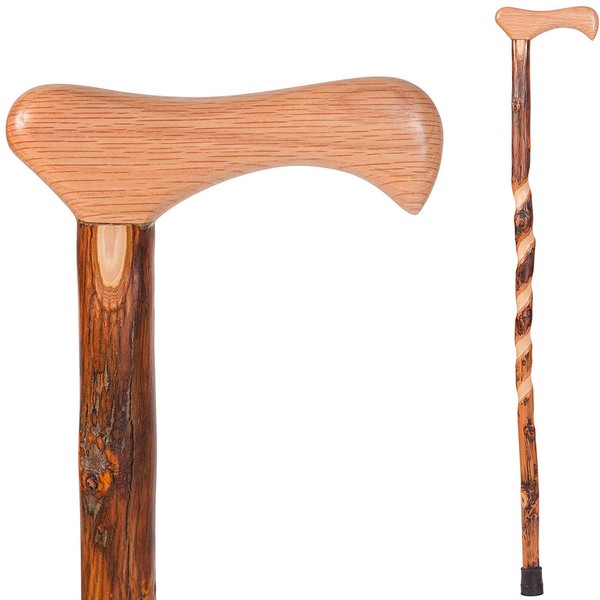 Brazos Twisted Hickory Handcrafted Wood Cane, 1 m