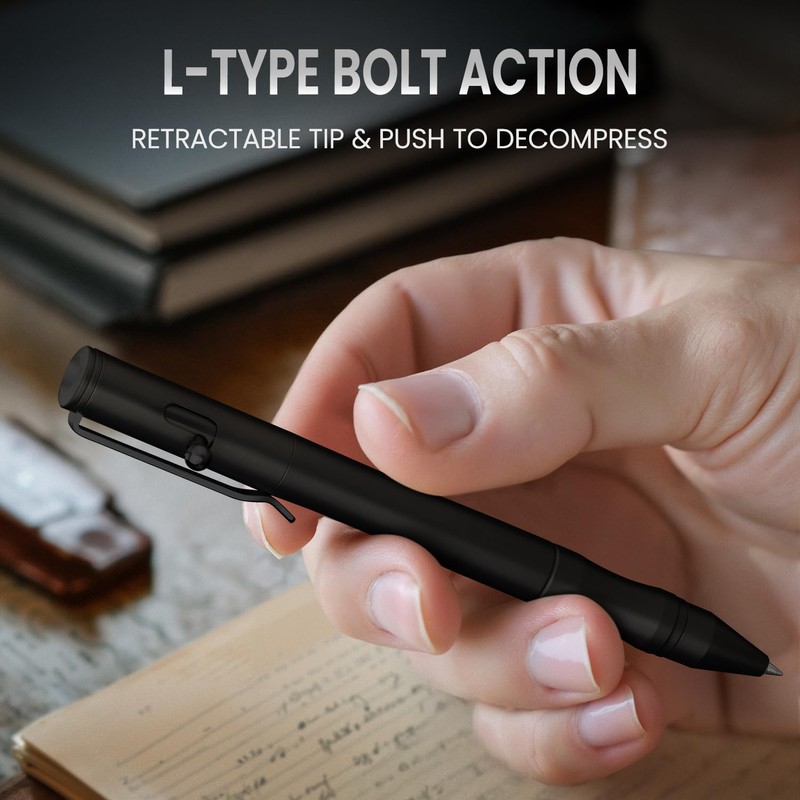 Origin-Joy 1 Pack Stainless Steel Bolt Action Pen Set, Heavy
