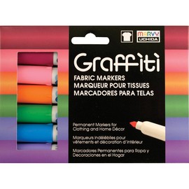 Uchida Floral Graffiti Fabric Markers (6 Pack)
