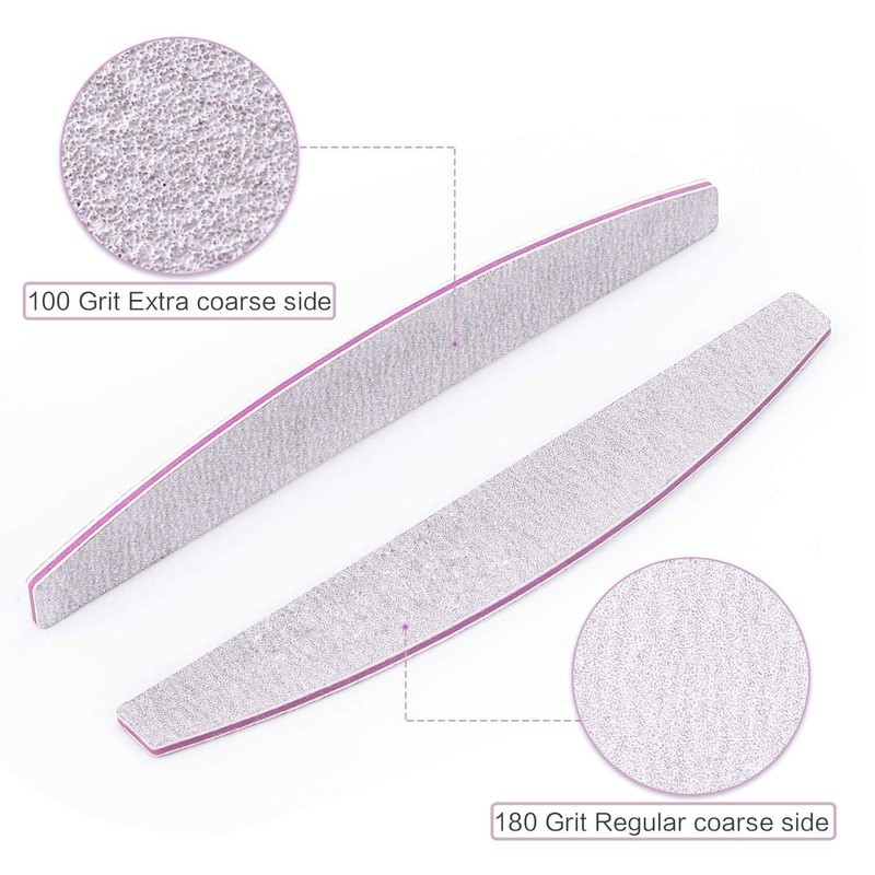 GeekerChip Professional Nail Files (15 Pcs), Professional Nail Files 100/180