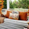 RABUSOFA Fall Pillow Covers 12x20 Floral Orange Pumpkin Decoration Outdoor