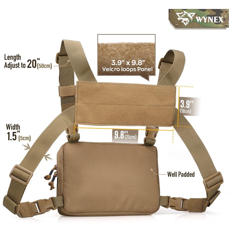 WYNEX Laser Cut Design Tactical Chest Bag, Molle Chest Bag,