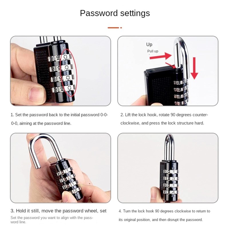Combination Padlock Suitcase Lock Luggage Lock Combination Padlock 4 Digit