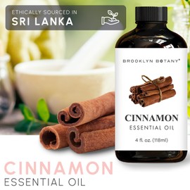 Brooklyn Botany Brooklyn Botany Cinnamon Essential Oil - Huge 4 Fl Oz - 100% Pure and Natural - Premium Grade with Dropper - for Aromatherapy and Diffuser