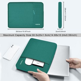Hseok Laptop Case 15.6 Inch Sleeve, Shockproof Protective Water Repellent with Accessory Pocket,Compatible with Mac Pro 16 inch 2025-2019, Sleeve Bag for Most 15 15.6 16 Notebooks,D01E01