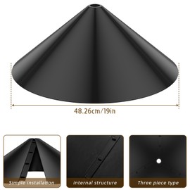 Eummy Squirrel Baffle 19inch Wrap Around Squirrel Flapper Protective Bird House Guard Hanging Squirrel Proof Baffle Plastic Squirrel Baffle Guard for Bird Feeders(Hook Style)