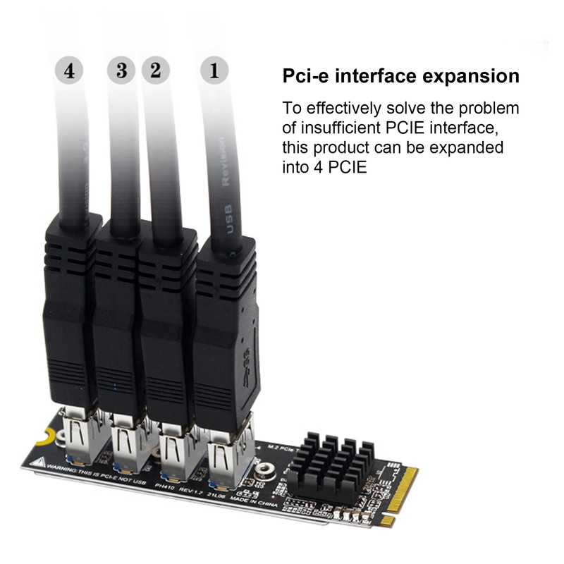 M.2 to PCIe Expansion Card PCIE 4 Ports Strong Anti