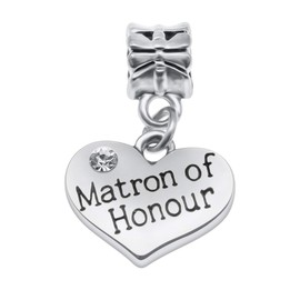 Wedding Message Pendant Charm for Charm Bracelets - 14 Options to Choose from Women's Girls Jewellery (Matron of Honour)