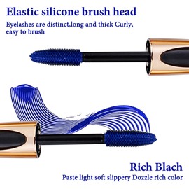 LINXINS Blue Mascara for Eyes, Telescopic Mascara Waterproof, Waterproof 4D Silk Fiber Coloured Lash Mascara Blue, Blue Mascara Long Lasting Thick, Smudge-Proof Fiber Mascara