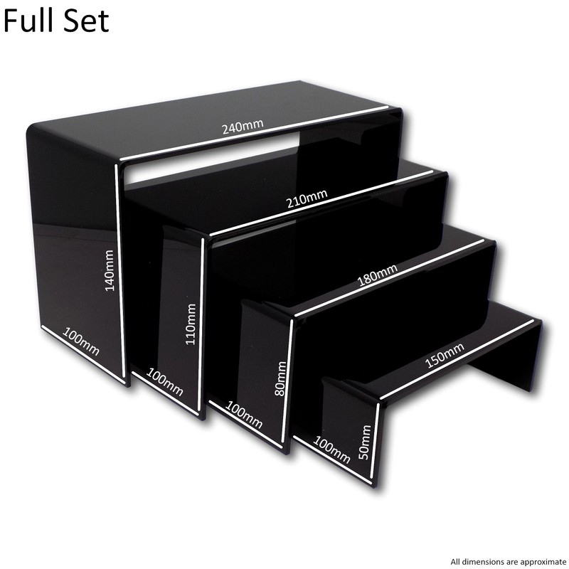 EPOSGEAR Nesting Plinths Clear or Coloured Acrylic Plastic Retail Riser