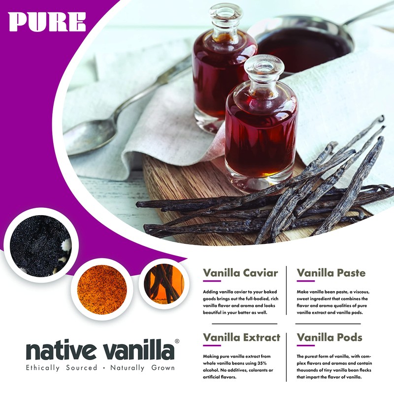 Native Vanilla Grade B Tahitian Vanilla Beans – 10 Total