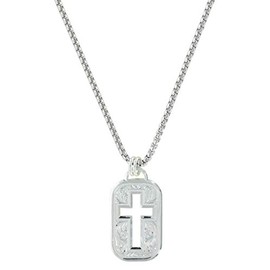 Montana Silversmiths Men's Western Lace Cross Token Necklace - NC2843 One Size
