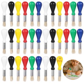 36 PCS Chubby Paint Brushes Bulk, Kids Brushes with Colorful Handle, Children's Craft Paint Brushes, Paint Brushes for Kids Preschool Watercolor Painting Art Supplies Craft Projects