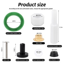 3 Inch Toilet Tank to Bowl Repair Kit for American Standard Champion 4 AS738756-0070A,Stops Leaks with Full Gasket Bolt Set for 3" Flush Valves