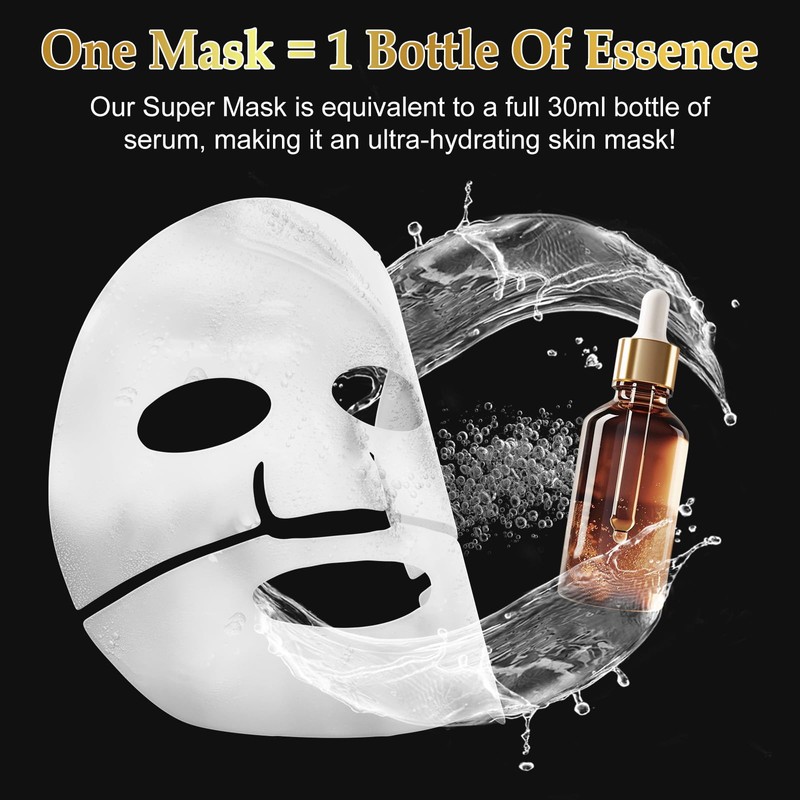 ITSDAWN 6 Pack Advanced Snail Mucin Glass Glow Face Masks,