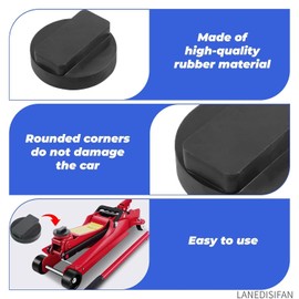2 PCS Car Jack Pads,Slotted Trolley Jacking Rubber Blocks,Pinch Weld Side Frame Rail Protector Pad,Universal Floor Jack Rubber Pad Adapter Jacking Tool Car Accessories