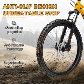 29-inch Mountain Bike Tires Set: Hycline 2-Pack 29x2.4 inch Folding Replacement Puncture-Resistant Bicycle Tires and Pair 29-inch Inner Tubes with Tire Levers for MTB Ebike Off-Road Bike