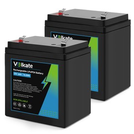 12V 6Ah Rechargeable Battery, LiFePO4 Lithium Battery 2 Pack, with F1 Terminals, for Alarm/Security/Sound System, Emergency Lighting, Garage Door Opener, UPS Back UP, Golf Cart, Scooter