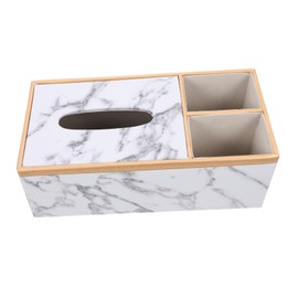 Ipetboom Creative Marble Grain Tissue Storage Box Cover Decor for Living Room Bedroom and Office Multi Functional Napkin Holder Stylish White Marble Design