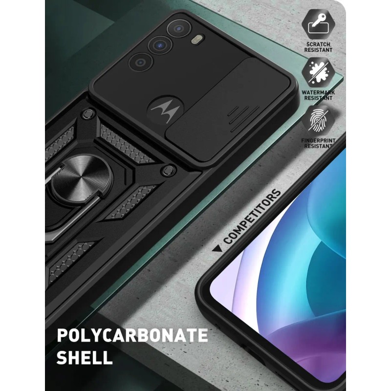 Funda Para Moto G71 Uso Rudo Antigolpes, Tapa Cámara Deslizante