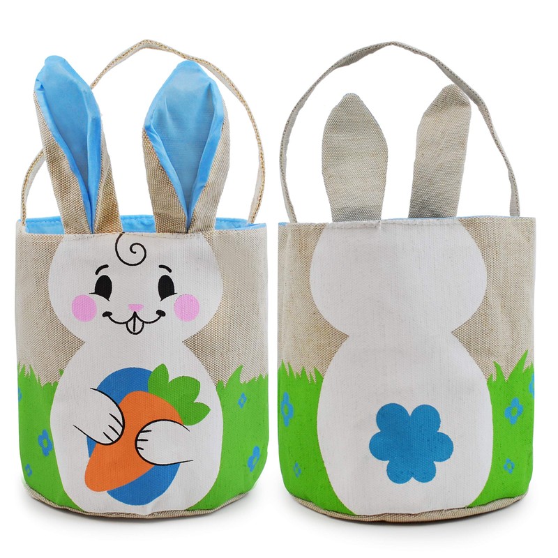 JOYIN 2 Pcs Easter Bags Easter Bunny Basket Set for