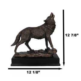 Ebros Gift Rustic Forest Woodlands Howling Spirit Alpha Wolf Figurine With Trophy Base