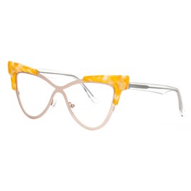 Zeelool Oversized Cat Eye Blue Light Glasses for Women Stylish Eyewear Glasses 100% UV400 Protection JGX558394-03 Yellow