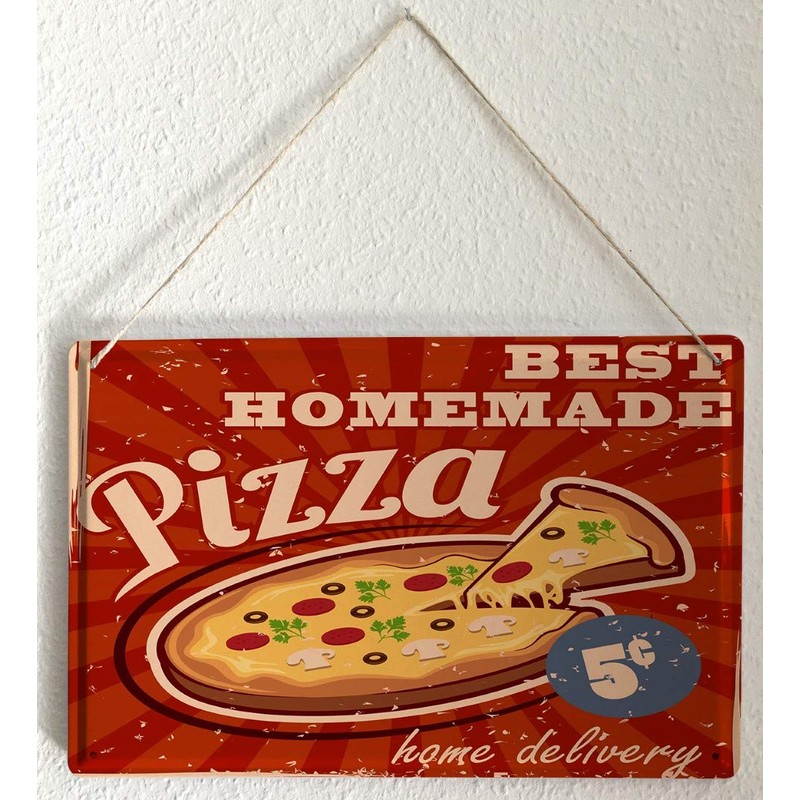 Tin Sign Retro homemade pizza