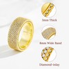 VISDIV Gold Wedding Rings for Women 925 Sterling Silver 14k