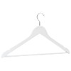 Hanger Set of 20 White Hardwood, Metal Standard Non-Slip, Home