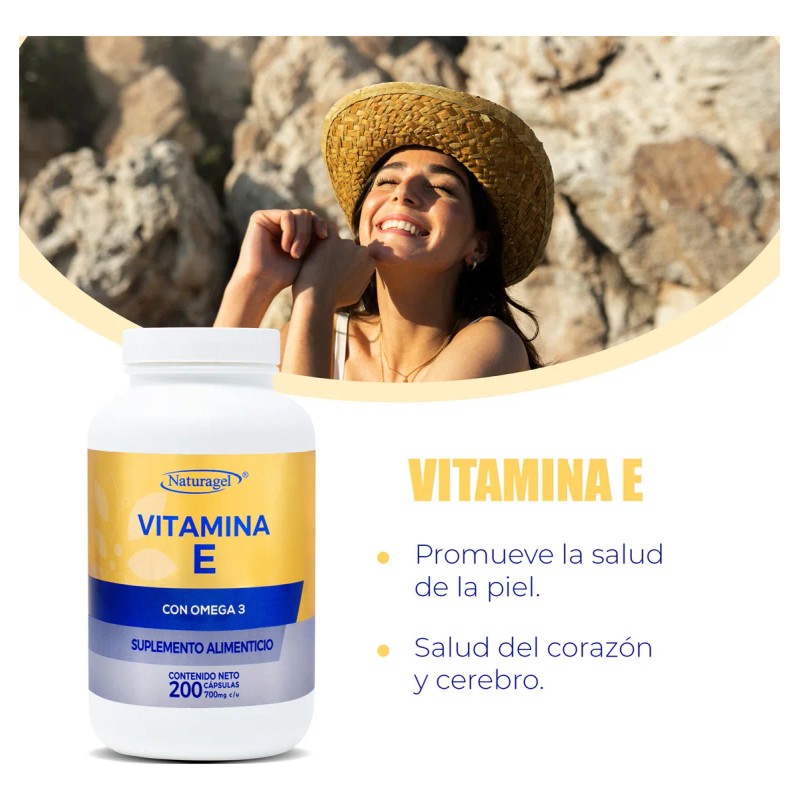 Vitamina E + Omega 3 Antioxidante | 200 Cápsulas |
