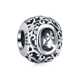 Annmors Women's Letter A–Z Charms for Bracelet 925 Sterling Silver Pendant Vintage Alphabet Bead Spell the Word Collection, Cubic Zirconia