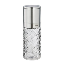 Cilio Cristallo Glass/Stainless Steel Salt or Pepper Mill, Stainless Steel, 2" by 6.7" H - Salt Pepper Grinder - Pepper Mill Grinder - Salt Shakers Kitchen - Pepper Grinders Refillable - Spice Mill