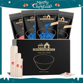 Lifestance Wax Beads Set, 4 Kinds of Waxing Beads, Hard Wax Beans with 44 Items, Perfect for Any Wax Warmers, Wax Beads for Hair Removal for Brazilian Bikini, Brazilian, Legs, Body - net weight: 【Rose-Chamomile-Cologne】