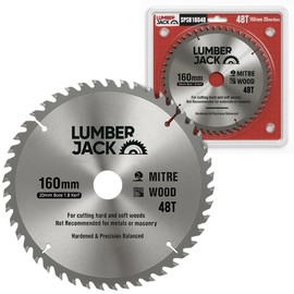 LUMBER JACK 160mm Circular Saw Blade, 48T Carbide Teeth, 20mm Bore, 1.8mm Kerf, Precision Balanced, Hardened Blade for Wood Cutting, Ideal for Circular & Mitre Saws