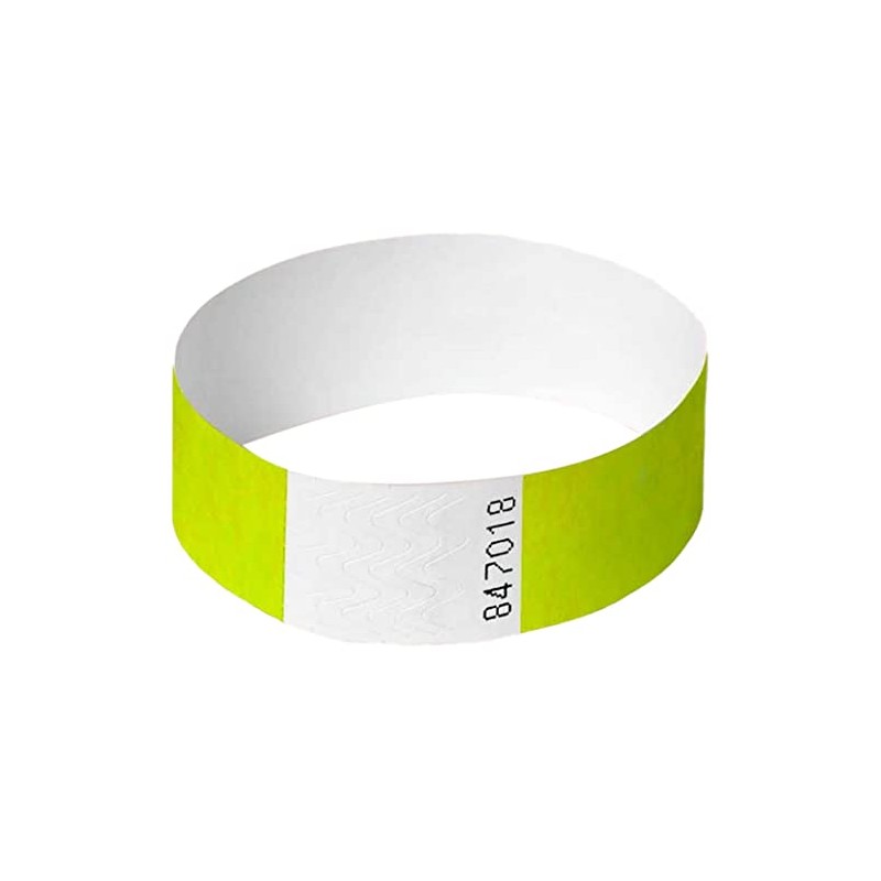 Neon Yellow Tyvek Wristbands, Plain, 100 Pack, Paper Like for