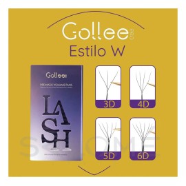 Pestañas Prearmadas Gollee W 3D Curvatura D Negro Espesor 0.07mm Resistentes