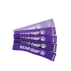 BEAR GRIP Fabric Resistance Bands - Non-Slip Booty Bands for Women and Men, 5 Level Resistance Loop Bands for Legs, Glutes, Squats, Home Fitness, Yoga, Pilates (Purple Shades, Standard)