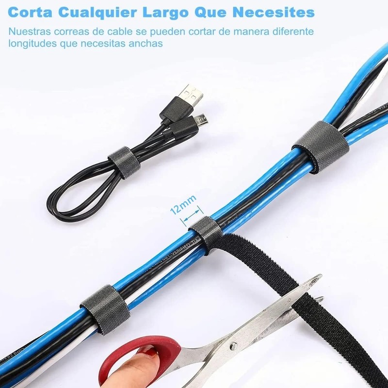 2 Rollos de Cinta de Sujeción, Bridas para Cables, Cinta
