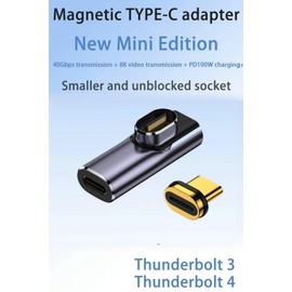 Upgraded Magnetic USBC to USB C Adapter, 140W PD Fast Charging, Thunderbolt 4 Type-C 4.0 Extender, 40Gpgs Elbow 90 Degree for MacBook Pro 2022 2021 2020 2019 2018 16 15 14 13 Inch Fast Charging