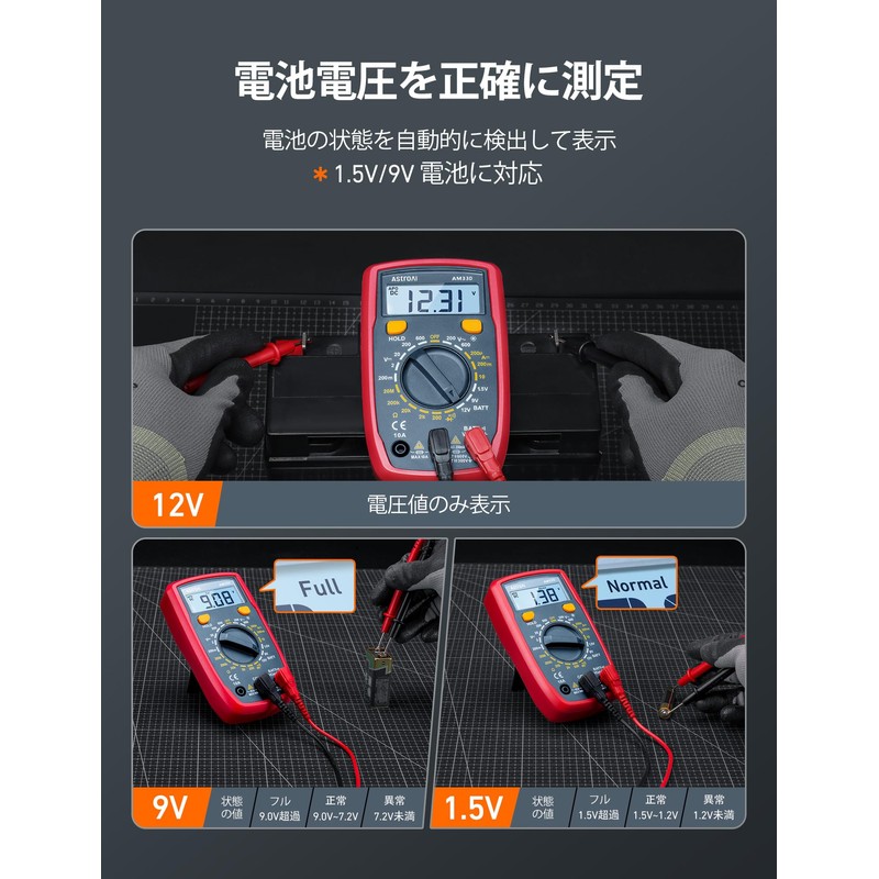 AstroAI Tester Digital Multimeter, 2,000 Counts, Electrical, Voltmeter, Ammeter, Resistance,