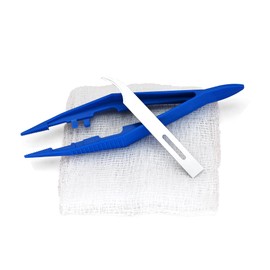 RCARE Sterile Suture Removal Kit (Cutter, Forceps, Gauze), Suture Removal Tool Sterilized Ideal for Hospitals, Clinics and Home Care (10, Stitch Cutter)