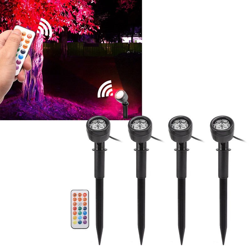 LED Landscape Spotlight Light Waterproof 360° Rotatable 13 Colors High