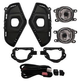 LED Fog Lights Compatible with 2019 2020 2021 2022 2023 Toyota RAV4 1 Pair Fog Lamps with switch,harness Kit (Clear lens)