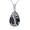 YFN Tree of Life Necklace Sterling Silver Black Tourmaline Necklace