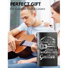 InnoBeta Guitar gifts Embossed Journal Notebook, for Music Lovers, musicians, teachers, men on Christmas, Birthday, Travel Diary, Lined Planner, 7x5 Inches - Black