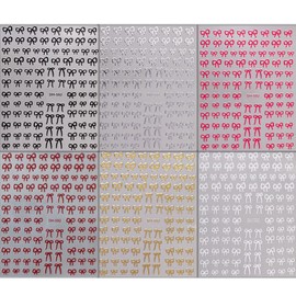 3D Bow Nail Stickers for Women, 6 Colors Bnowknot Nail Art Stickers For Nail Designs Cute Bow Stickers for Nails Design Colorful Ribbon Nail Bows Nail Decals for Nail Art Supplies Bow Tie Nail Sticker