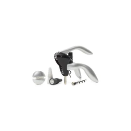 Houdini - Corkscrew Wine Opener, Includes Foil Cutter and Extra Spiral (Black, One Size)