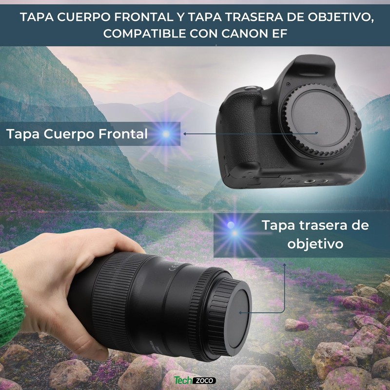 TECHZOCO Front and Lens Cap Compatible with Canon EF/EF-S 4000D