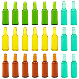 AUEAR, 24 Pieces Lovely Miniature Beer Bottles 1-3/8"x3/8" for 1:12 Kitchen Food Accessories